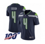 Men's Seattle Seahawks #4 Michael Dickson Navy Blue Team Color Vapor Untouchable Limited Player 100th Season Football Jersey