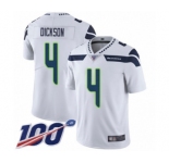 Men's Seattle Seahawks #4 Michael Dickson White Vapor Untouchable Limited Player 100th Season Football Jersey