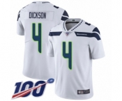 Men's Seattle Seahawks #4 Michael Dickson White Vapor Untouchable Limited Player 100th Season Football Jersey