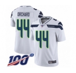 Men's Seattle Seahawks #44 Nate Orchard White Vapor Untouchable Limited Player 100th Season Football Jersey