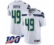 Men's Seattle Seahawks #49 Shaquem Griffin White Vapor Untouchable Limited Player 100th Season Football Jersey