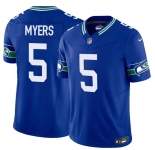 Men's Seattle Seahawks #5 Jason Myers Royal 2025 F.U.S.E Throwback Vapor Limited Stitched Football Jersey