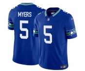 Men's Seattle Seahawks #5 Jason Myers Royal 2025 F.U.S.E Throwback Vapor Limited Stitched Football Jersey