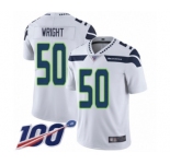 Men's Seattle Seahawks #50 K.J. Wright White Vapor Untouchable Limited Player 100th Season Football Jersey