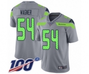 Men's Seattle Seahawks #54 Bobby Wagner Limited Silver Inverted Legend 100th Season Football Jersey