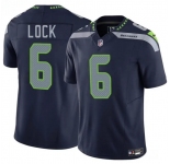 Men's Seattle Seahawks #6 Drew Lock Navy 2025 F.U.S.E. Vapor Limited Football Stitched Jersey