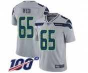 Men's Seattle Seahawks #65 Germain Ifedi Grey Alternate Vapor Untouchable Limited Player 100th Season Football Jersey