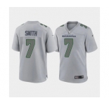 Men's Seattle Seahawks #7 Geno Smith Gray Atmosphere Fashion Stitched Game Jersey
