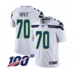 Men's Seattle Seahawks #70 Mike Iupati White Vapor Untouchable Limited Player 100th Season Football Jersey