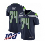 Men's Seattle Seahawks #74 George Fant Navy Blue Team Color Vapor Untouchable Limited Player 100th Season Football Jersey