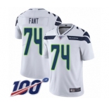 Men's Seattle Seahawks #74 George Fant White Vapor Untouchable Limited Player 100th Season Football Jersey