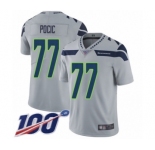 Men's Seattle Seahawks #77 Ethan Pocic Grey Alternate Vapor Untouchable Limited Player 100th Season Football Jersey