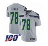 Men's Seattle Seahawks #78 D.J. Fluker Grey Alternate Vapor Untouchable Limited Player 100th Season Football Jersey
