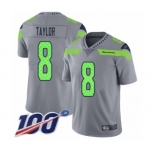 Men's Seattle Seahawks #8 Jamar Taylor Limited Silver Inverted Legend 100th Season Football Jersey