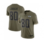 Men's Seattle Seahawks #80 Steve Largent 2022 Olive Salute To Service Limited Stitched Jersey