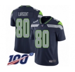 Men's Seattle Seahawks #80 Steve Largent Navy Blue Team Color Vapor Untouchable Limited Player 100th Season Football Jersey