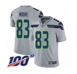 Men's Seattle Seahawks #83 David Moore Grey Alternate Vapor Untouchable Limited Player 100th Season Football Jersey
