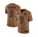 Men's Seattle Seahawks #9 Kenneth Walker III 2023 Brown Salute To Service Limited Football Stitched Jersey