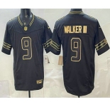Men's Seattle Seahawks #9 Kenneth Walker III Black Gold FUSE Vapor Limited Stitched Jersey