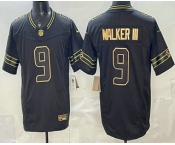 Men's Seattle Seahawks #9 Kenneth Walker III Black Gold FUSE Vapor Limited Stitched Jersey