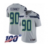 Men's Seattle Seahawks #90 Jadeveon Clowney Grey Alternate Vapor Untouchable Limited Player 100th Season Football Jersey