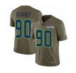 Men's Seattle Seahawks #90 Jadeveon Clowney Limited Olive 2017 Salute to Service Football Jersey