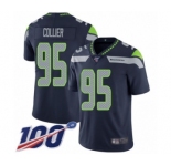 Men's Seattle Seahawks #95 L.J. Collier Navy Blue Team Color Vapor Untouchable Limited Player 100th Season Football Jersey