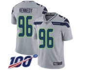Men's Seattle Seahawks #96 Cortez Kennedy Grey Alternate Vapor Untouchable Limited Player 100th Season Football Jersey