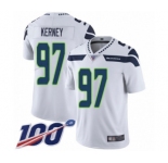 Men's Seattle Seahawks #97 Patrick Kerney White Vapor Untouchable Limited Player 100th Season Football Jersey