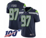 Men's Seattle Seahawks #97 Poona Ford Navy Blue Team Color Vapor Untouchable Limited Player 100th Season Football Jersey