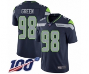 Men's Seattle Seahawks #98 Rasheem Green Navy Blue Team Color Vapor Untouchable Limited Player 100th Season Football Jersey