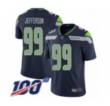 Men's Seattle Seahawks #99 Quinton Jefferson Navy Blue Team Color Vapor Untouchable Limited Player 100th Season Football Jersey