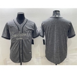 Men's Seattle Seahawks Blank Gray With Patch Cool Base Stitched Baseball Jersey