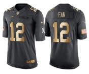 Nike Seattle Seahawks #12 12th Fan Anthracite 2016 Christmas Gold Men's NFL Limited Salute to Service Jersey