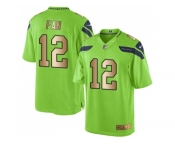 Nike Seattle Seahawks #12 Fan Green Men's Stitched NFL Limited Gold Rush Jersey