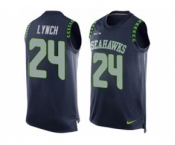 Nike Seattle Seahawks #24 Marshawn Lynch Steel Blue Team Color Men's Stitched NFL Limited Tank Top Jersey