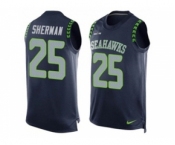 Nike Seattle Seahawks #25 Richard Sherman Steel Blue Team Color Men's Stitched NFL Limited Tank Top Jersey