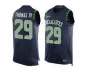 Nike Seattle Seahawks #29 Earl Thomas III Steel Blue Team Color Men's Stitched NFL Limited Tank Top Jersey