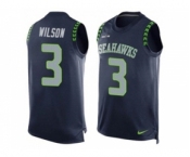 Nike Seattle Seahawks #3 Russell Wilson Steel Blue Team Color Men's Stitched NFL Limited Tank Top Jersey