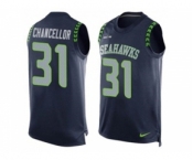 Nike Seattle Seahawks #31 Kam Chancellor Steel Blue Team Color Men's Stitched NFL Limited Tank Top Jersey