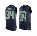 Nike Seattle Seahawks #34 Thomas Rawls Steel Blue Team Color Men's Stitched NFL Limited Tank Top Jersey