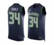 Nike Seattle Seahawks #34 Thomas Rawls Steel Blue Team Color Men's Stitched NFL Limited Tank Top Jersey