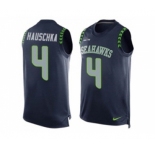 Nike Seattle Seahawks #4 Steven Hauschka Steel Blue Team Color Men's Stitched NFL Limited Tank Top Jersey