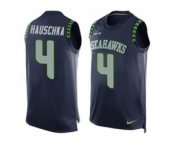Nike Seattle Seahawks #4 Steven Hauschka Steel Blue Team Color Men's Stitched NFL Limited Tank Top Jersey