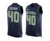 Nike Seattle Seahawks #40 Derrick Coleman Steel Blue Team Color Men's Stitched NFL Limited Tank Top Jersey