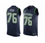 Nike Seattle Seahawks #76 Germain Ifedi Steel Blue Team Color Men's Stitched NFL Limited Tank Top Jersey