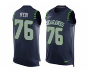 Nike Seattle Seahawks #76 Germain Ifedi Steel Blue Team Color Men's Stitched NFL Limited Tank Top Jersey