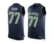 Nike Seattle Seahawks #77 Ahtyba Rubin Steel Blue Team Color Men's Stitched NFL Limited Tank Top Jersey