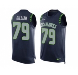 Nike Seattle Seahawks #79 Garry Gilliam Steel Blue Team Color Men's Stitched NFL Limited Tank Top Jersey