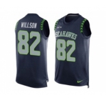 Nike Seattle Seahawks #82 Luke Willson Steel Blue Team Color Men's Stitched NFL Limited Tank Top Jersey